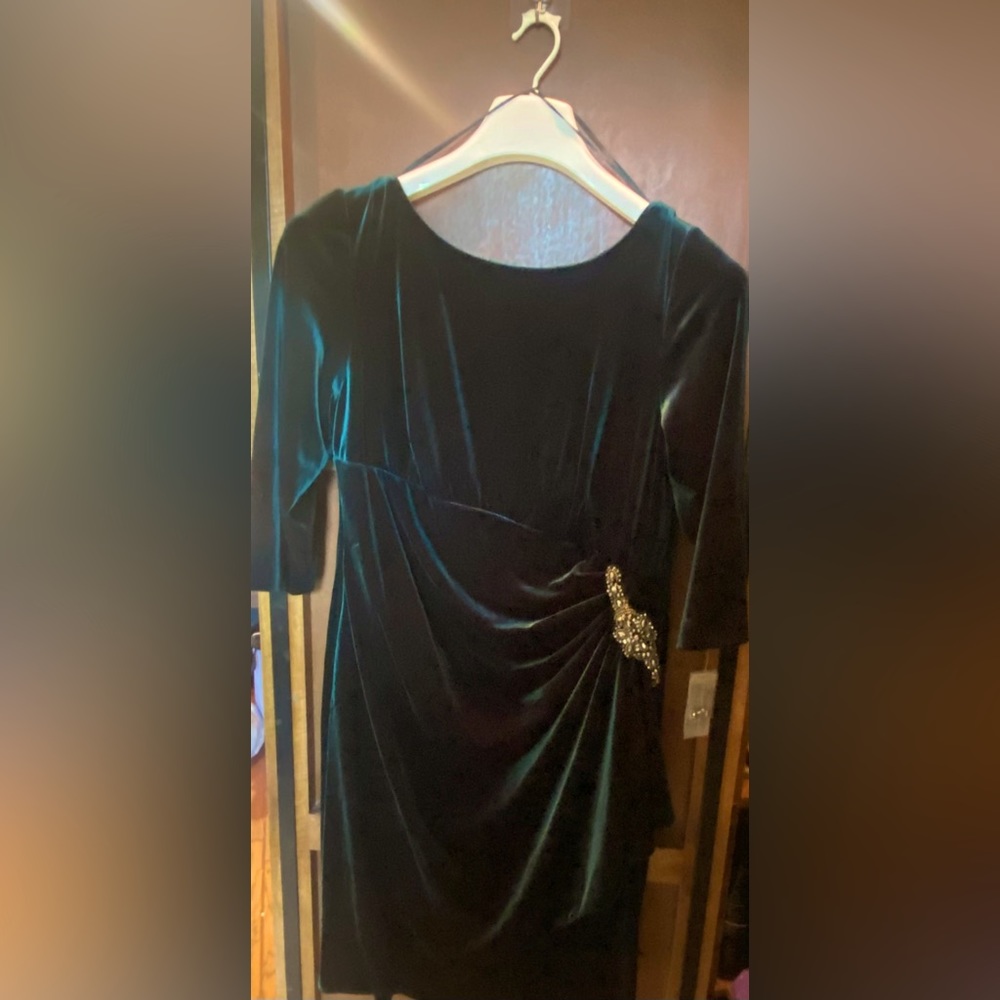 Velvet cocktail dress with beading.